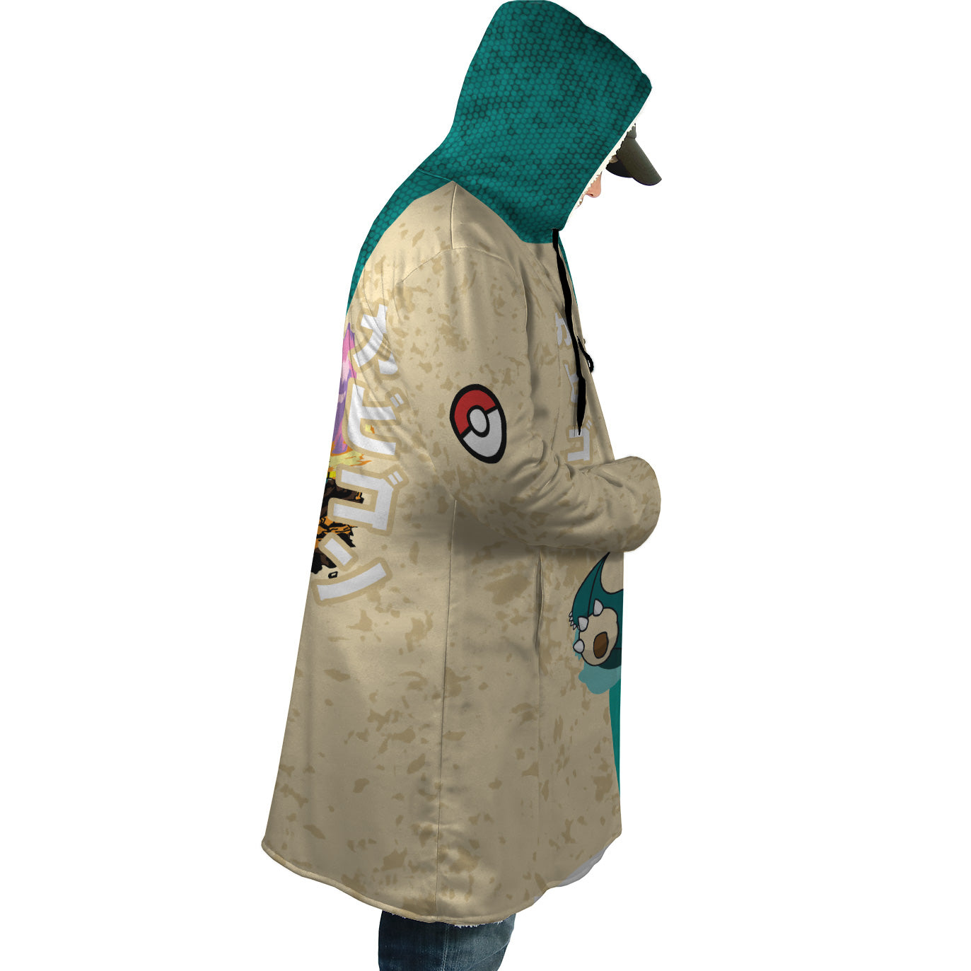 Snorlax Pokemon Hooded Cloak Coats - L