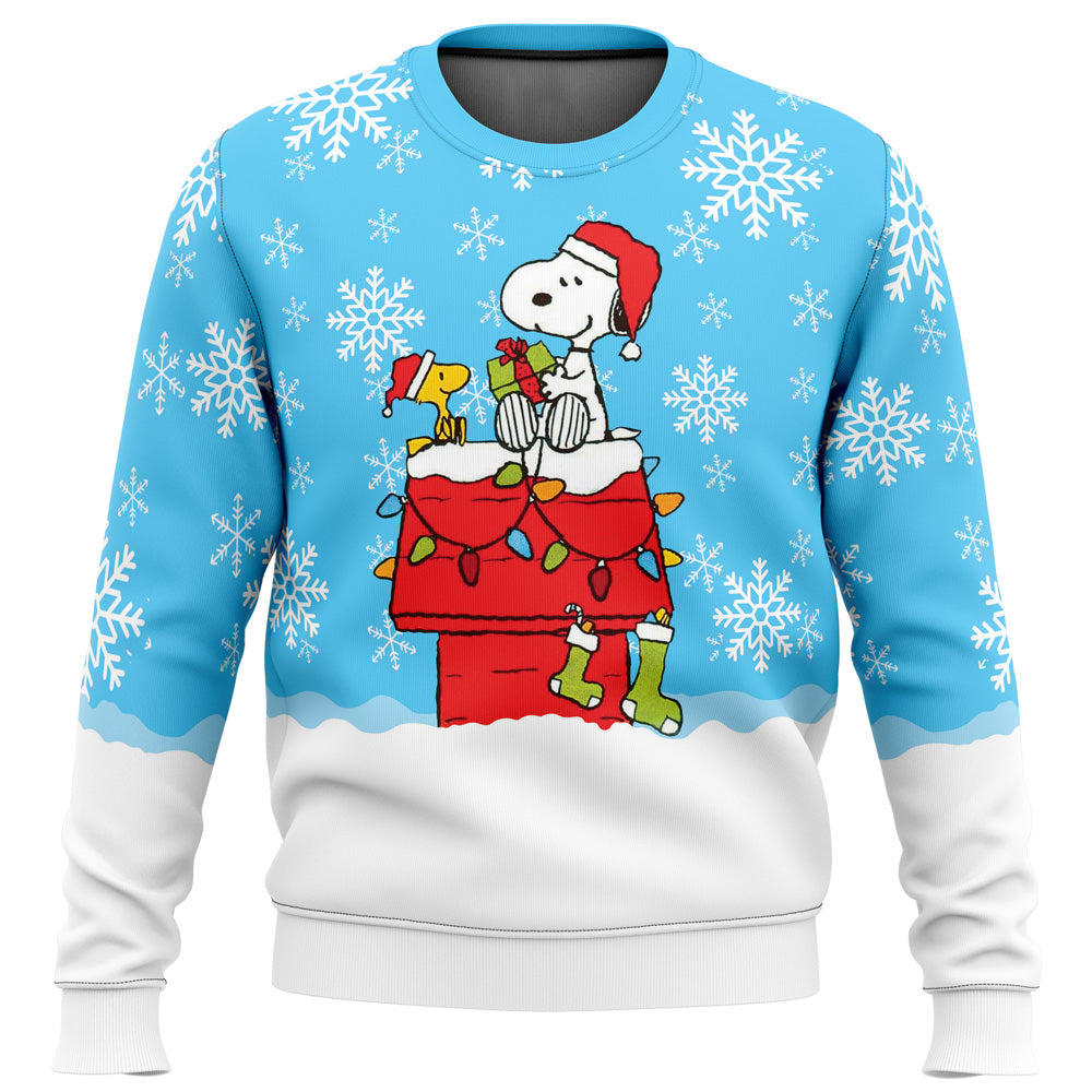 Snowy Christmas Snoopy Ugly Christmas Sweater - 6XL