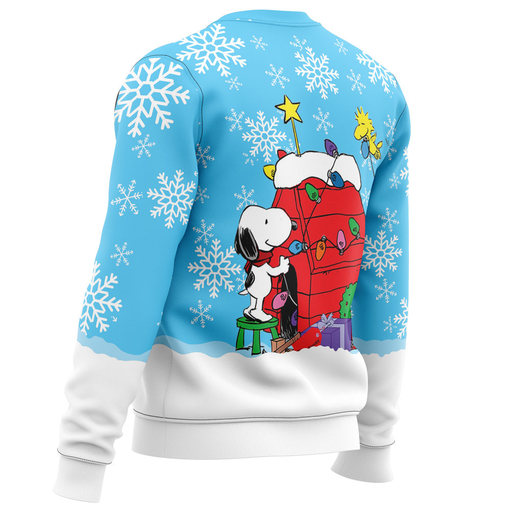 Snowy Christmas Snoopy Ugly Christmas Sweater - 4XL