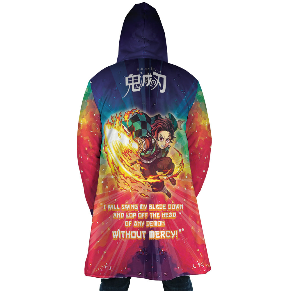 Space Samurai Tanjiro Demon Slayer Hooded Cloak Coat - M