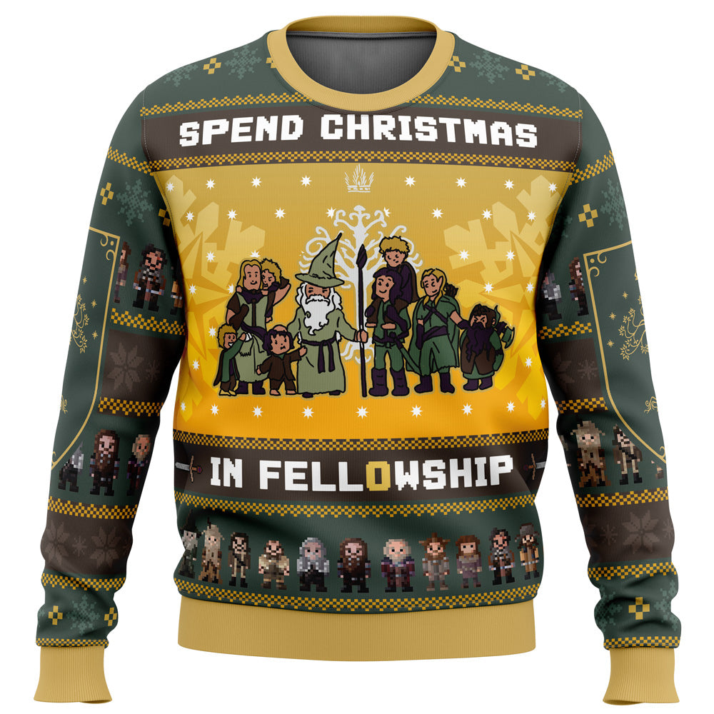 Spend Christmas in Fellowship The Lord of the Rings Ugly Christmas Sweater - 3XL