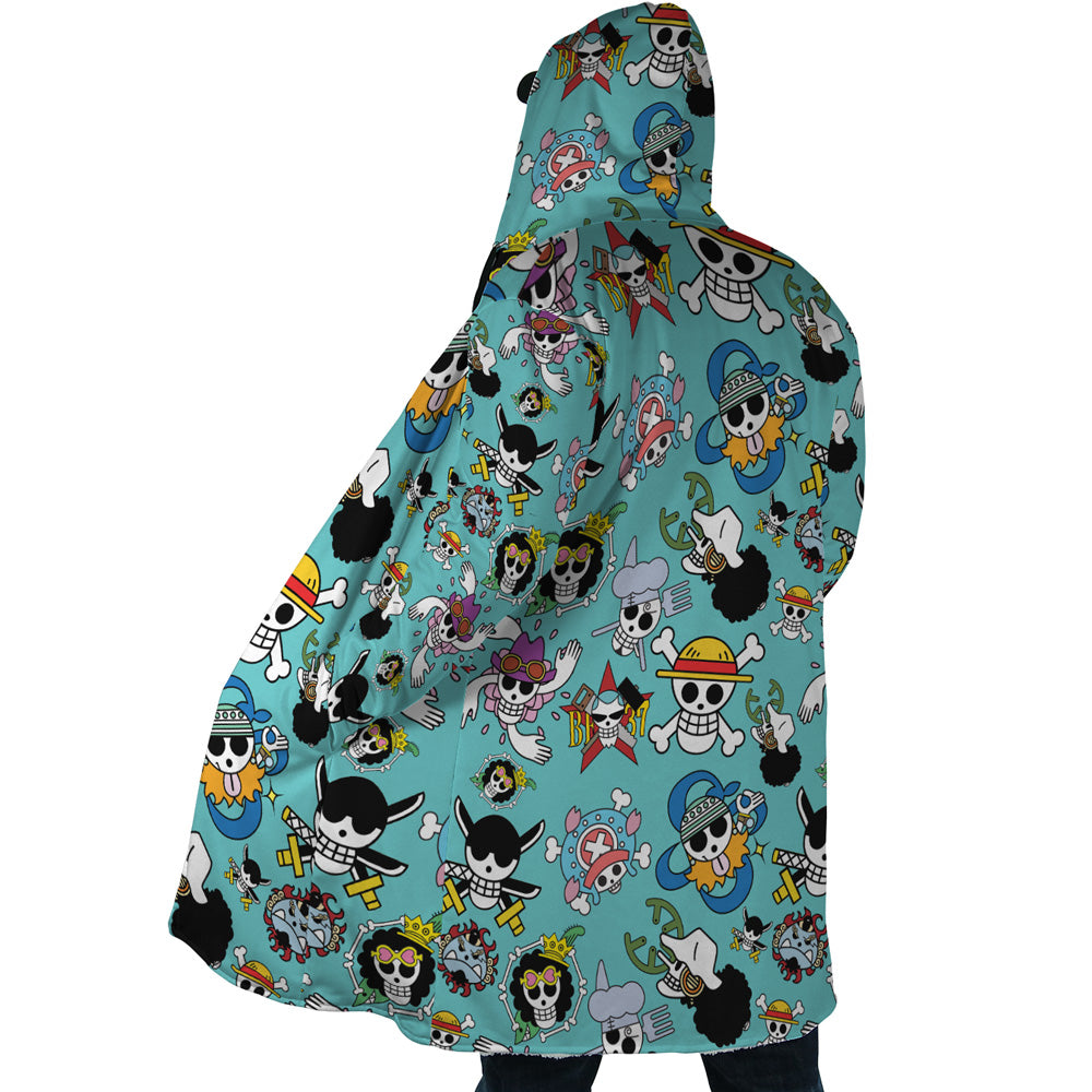 Strawhats Jolly Roger One Piece Hooded Cloak Coat - M