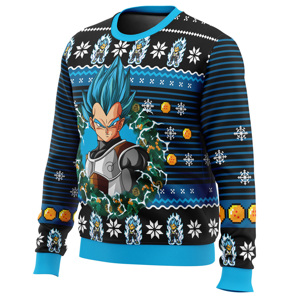 Super Saiyan Blue Vegeta Ugly Christmas Sweater - 3XL