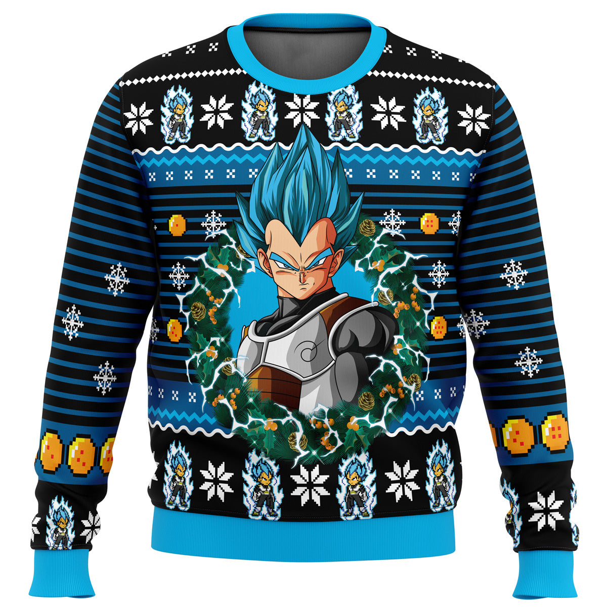 Super Saiyan Blue Vegeta Ugly Christmas Sweater - 6XL