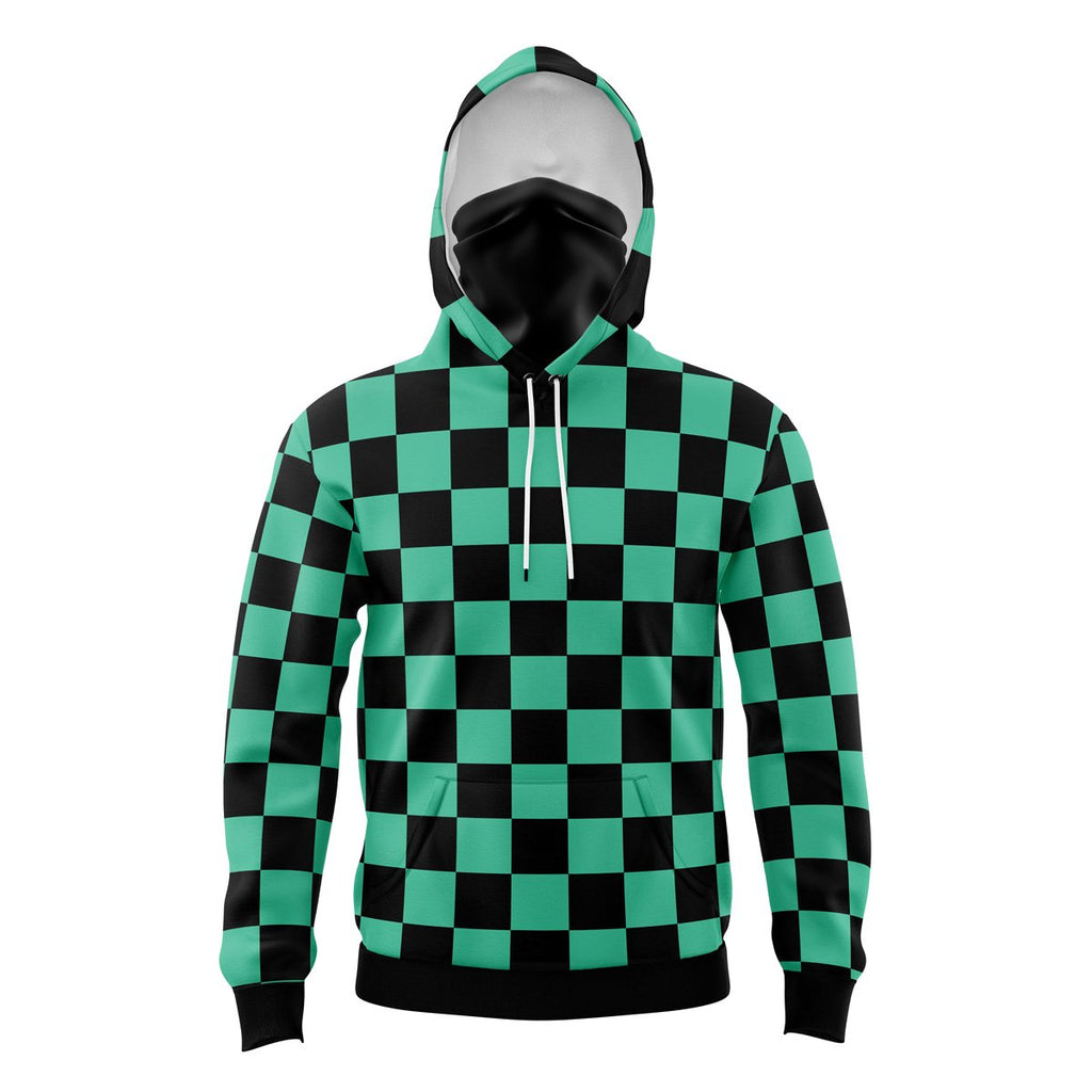 Tanjiro Kamado Demon Slayer Masked Hoodie - M