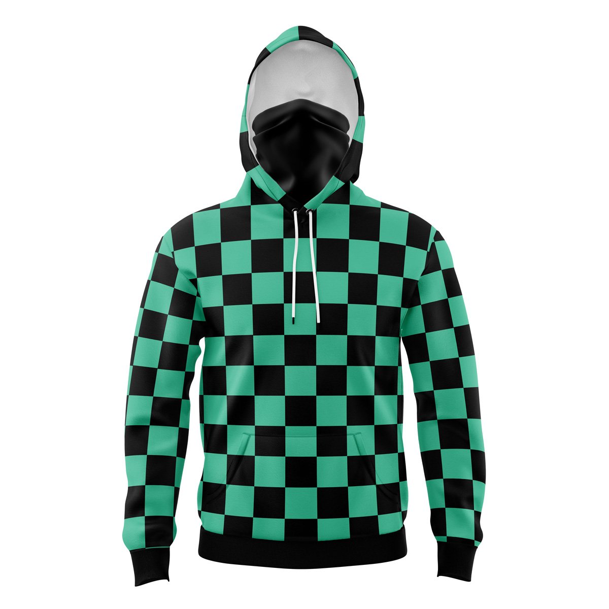 Tanjiro Kamado Demon Slayer Masked Hoodie - M