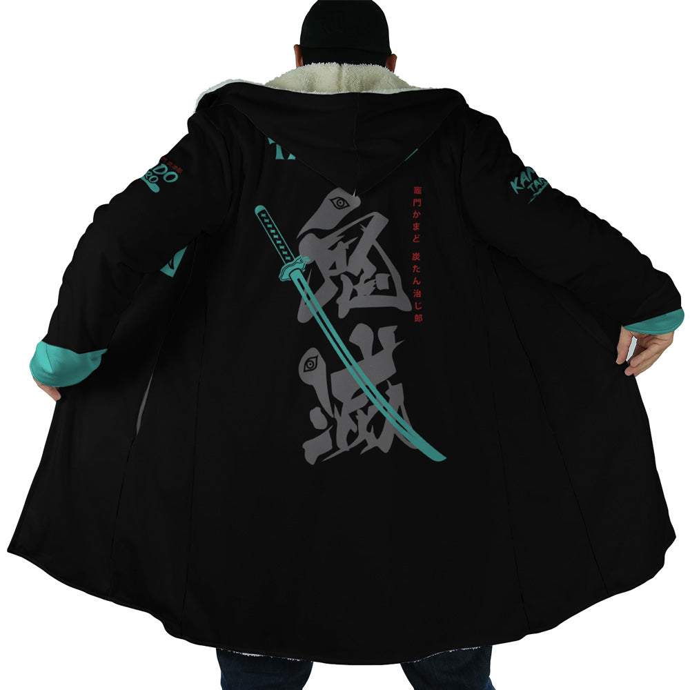 Tanjiro Kamado Samurai Demon Slayer Hooded Cloak Coat - 2XL