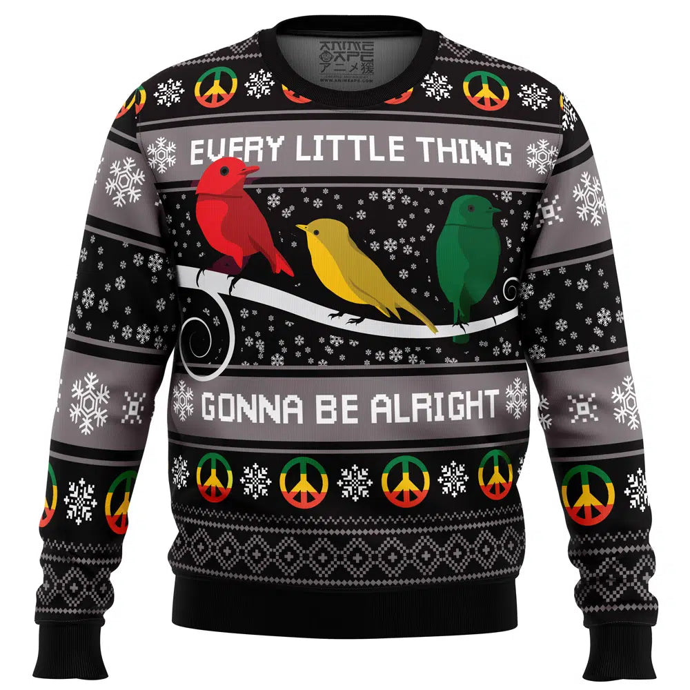 Three Little Birds Bob Marley Ugly Christmas Sweater - 5XL