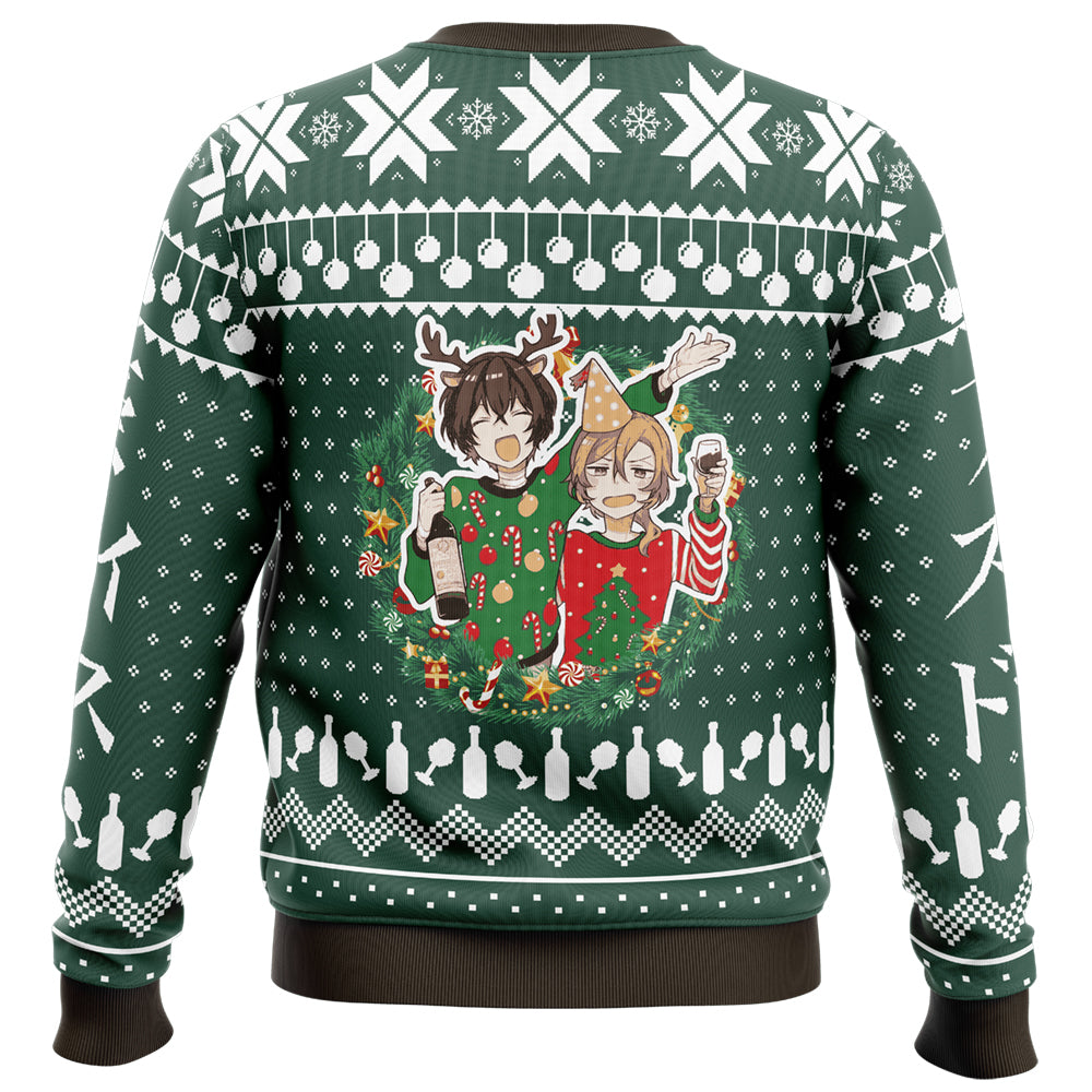 Tis The Season To Be Tipsy Bungo Stray Dogs Ugly Christmas Sweater - 5XL