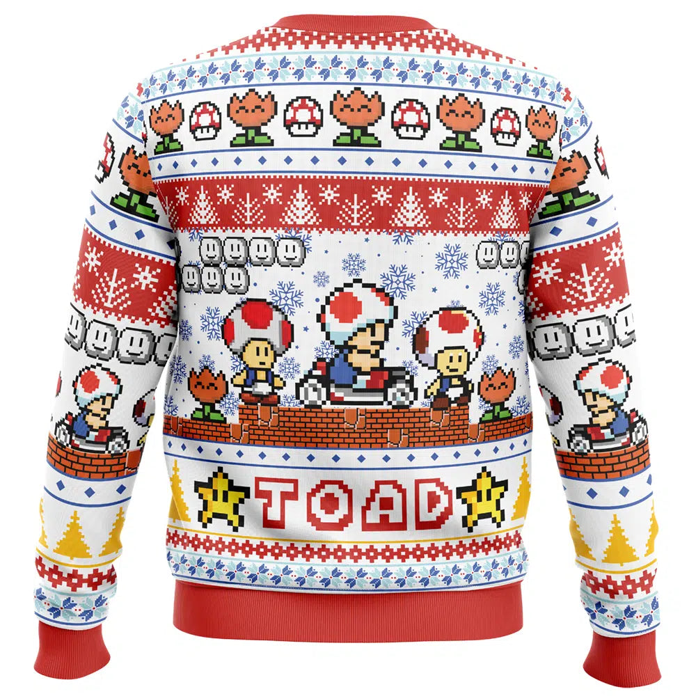 Toad Super Mario Bros Ugly Christmas Sweater - 5XL