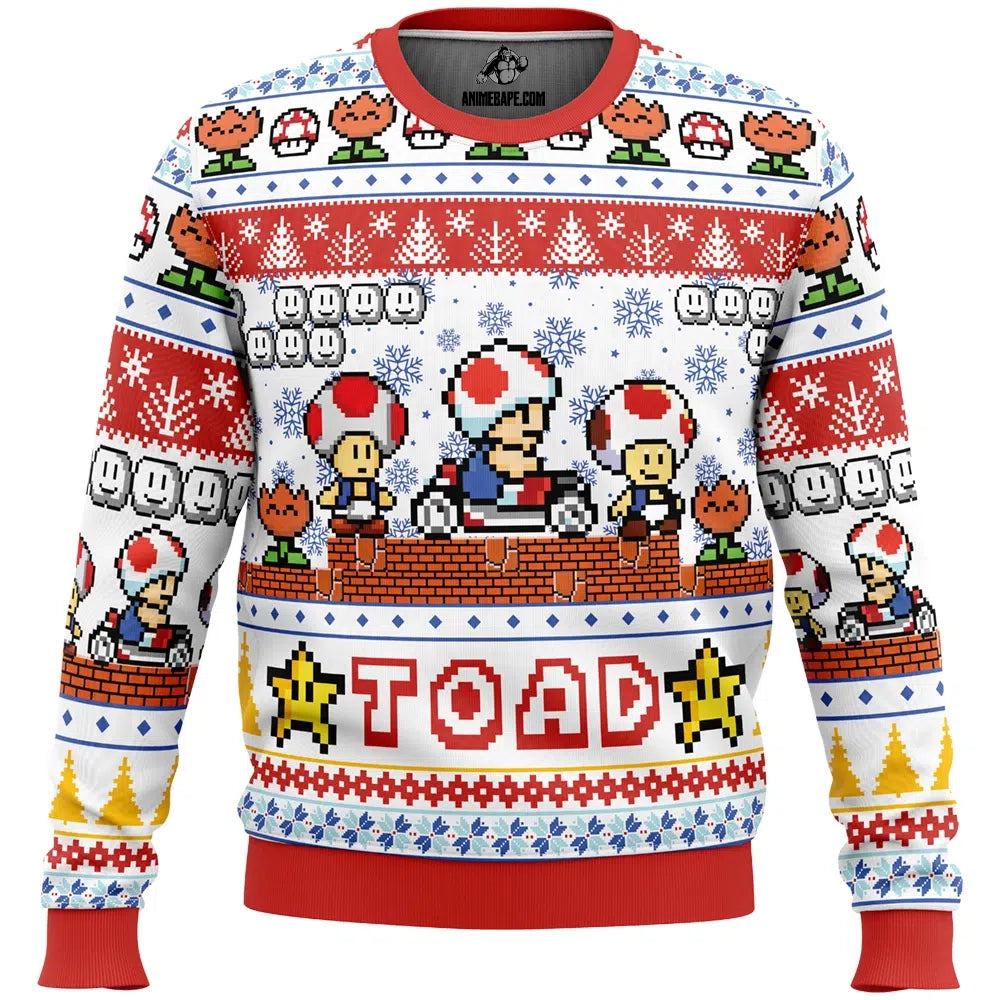 Toad Super Mario Bros Ugly Christmas Sweater - 6XL