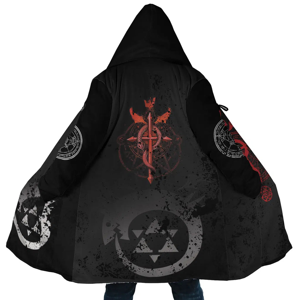 Transmutation Circle Fullmetal Alchemist Hooded Cloak Coats - 5XL