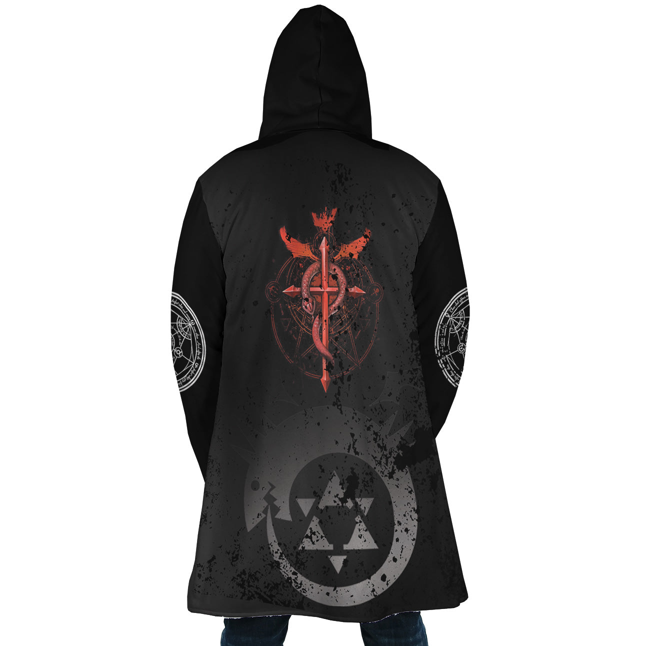 Transmutation Circle Fullmetal Alchemist Hooded Cloak Coats - 3XL