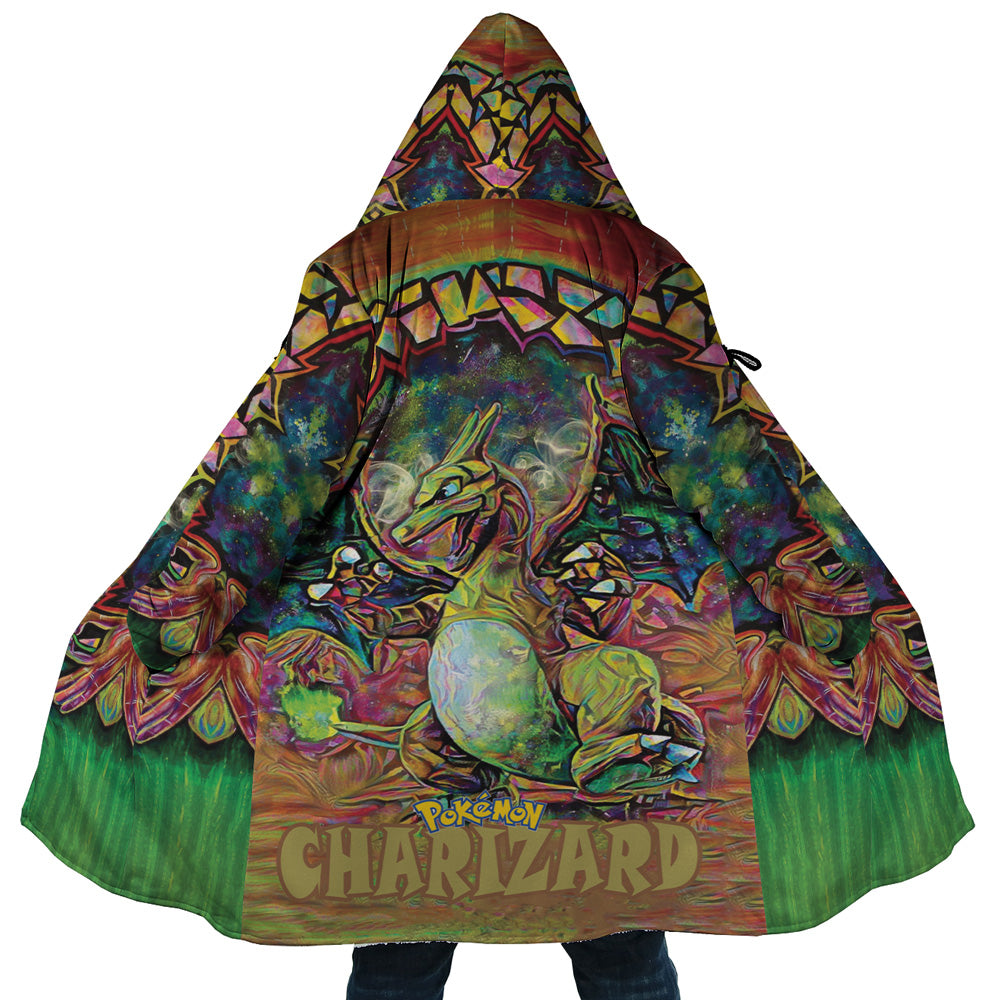 Trippy Charizard Pokemon Hooded Cloak Coat - 5XL