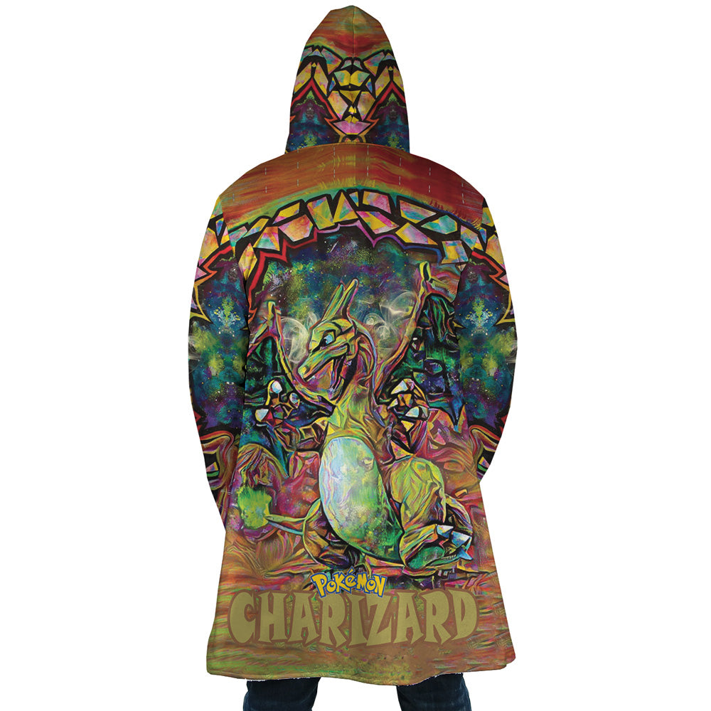 Trippy Charizard Pokemon Hooded Cloak Coat - XL
