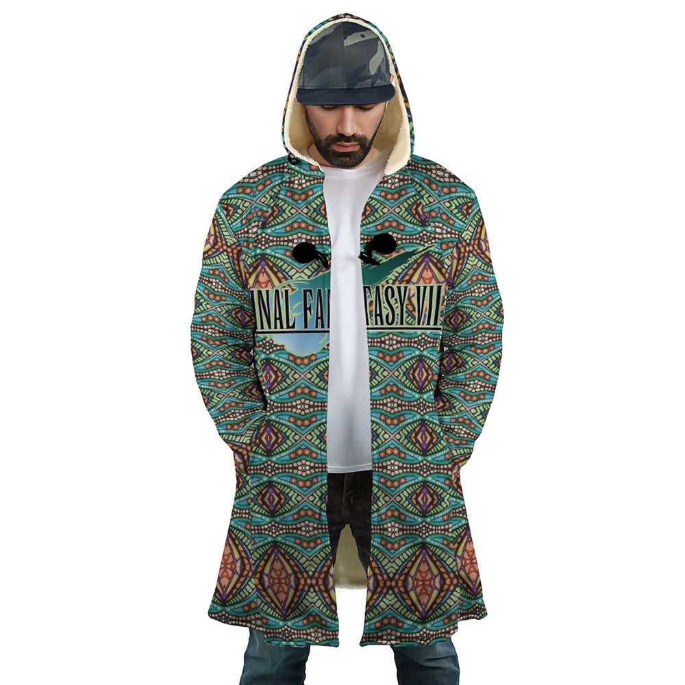 Trippy Cloud Strife Final Fantasy 7 Hooded Cloak Coat - S