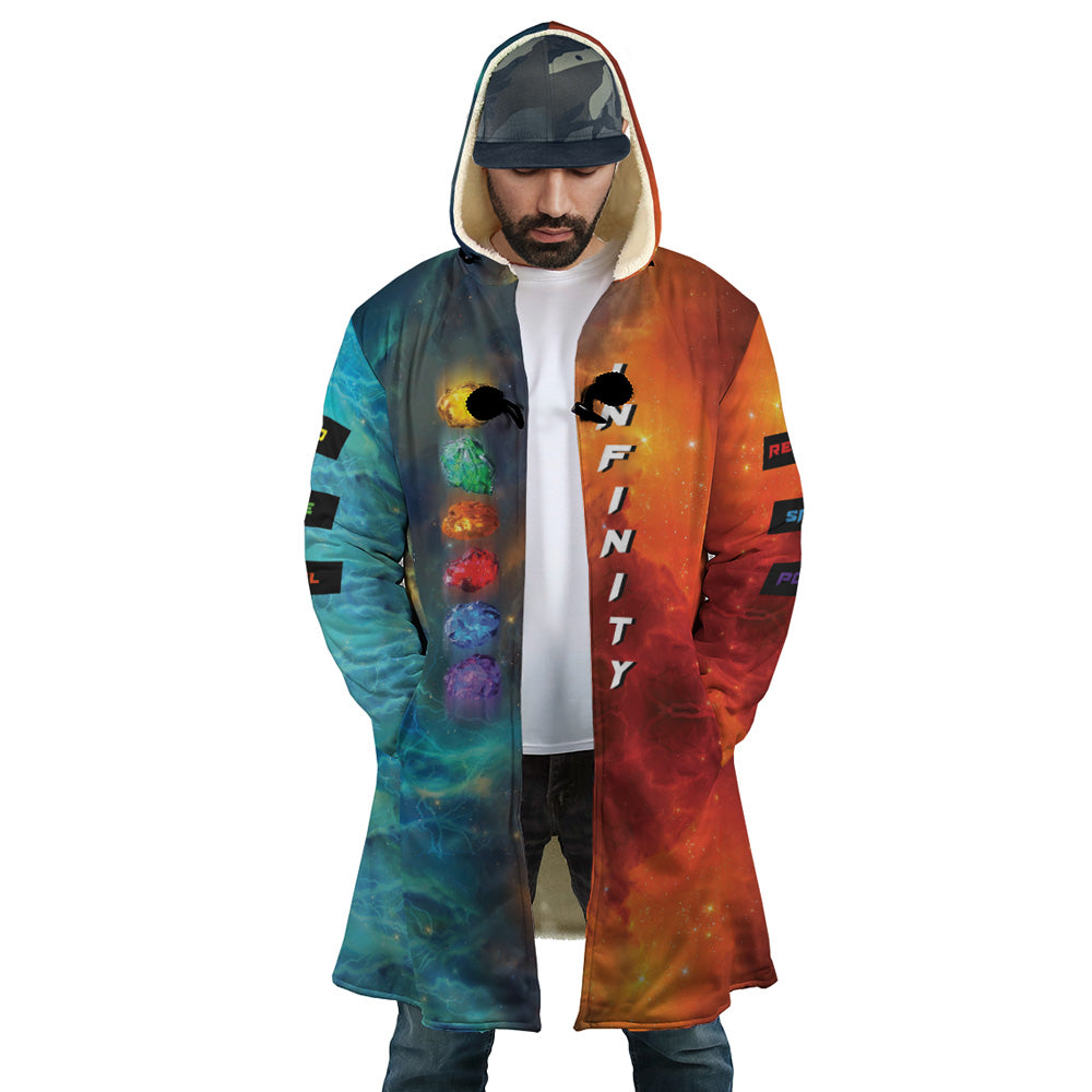 Trippy Cosmic Infinity Stones Marvel Hooded Cloak Coat - S