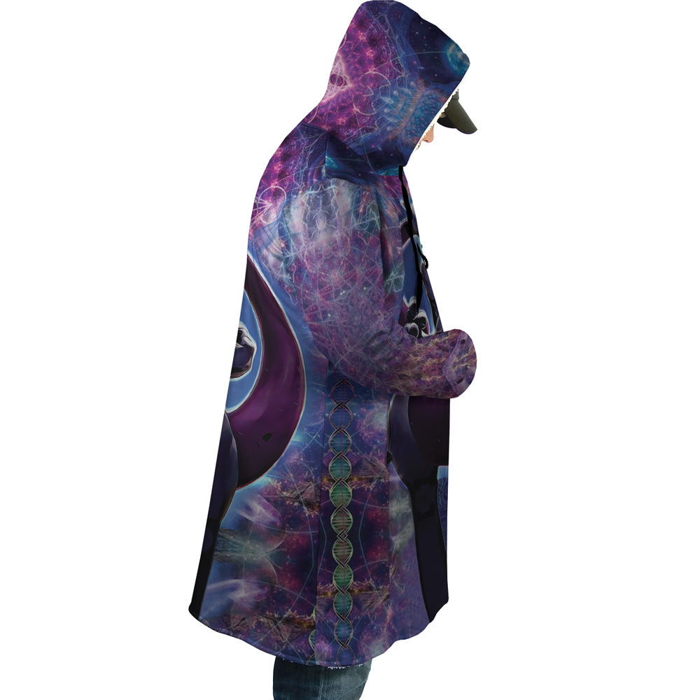 Trippy Cosmic Mewtwo Pokemon Hooded Cloak Coat - M
