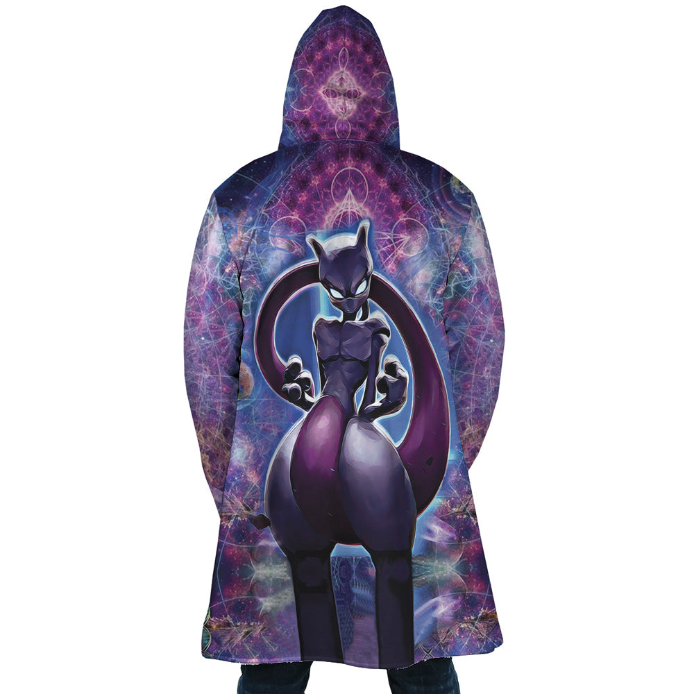 Trippy Cosmic Mewtwo Pokemon Hooded Cloak Coat - XL