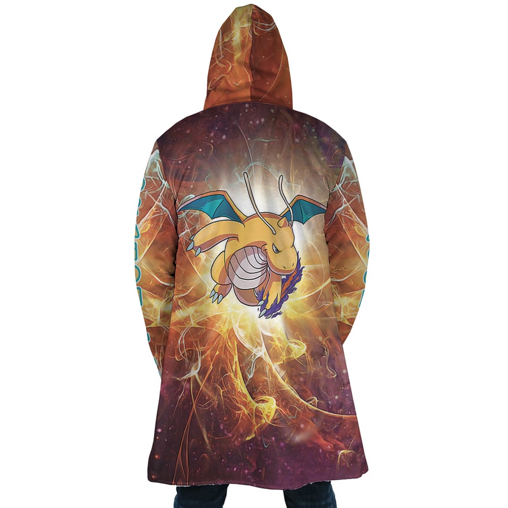 Trippy Dragonite Pokemon Hooded Cloak Coat - 2XL