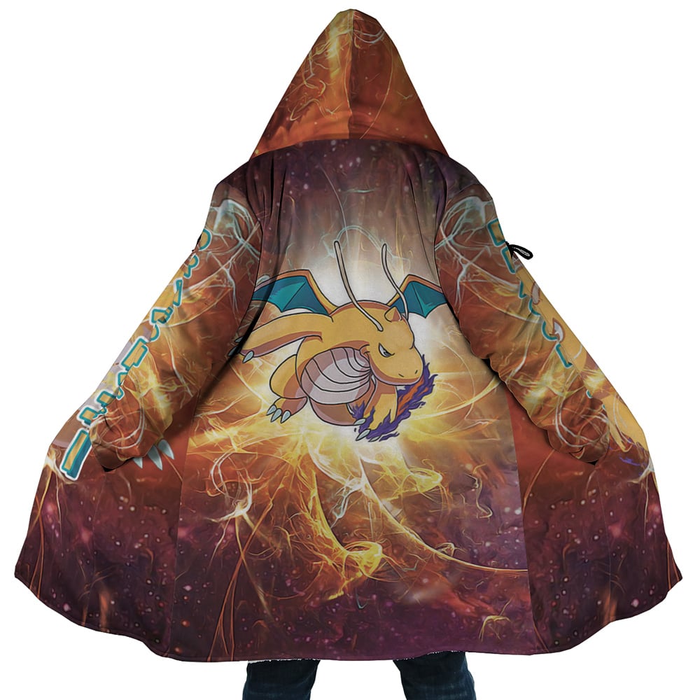 Trippy Dragonite Pokemon Hooded Cloak Coat - S