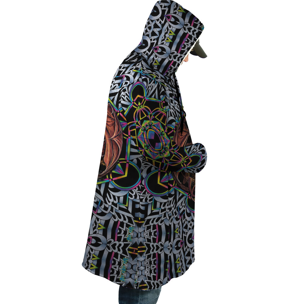 Trippy Dungeons & Dragons Hooded Cloak Coat - L