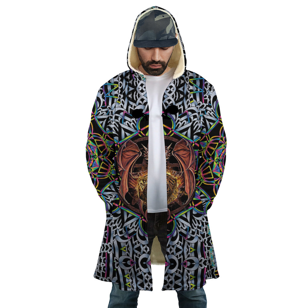 Trippy Dungeons & Dragons Hooded Cloak Coat - S