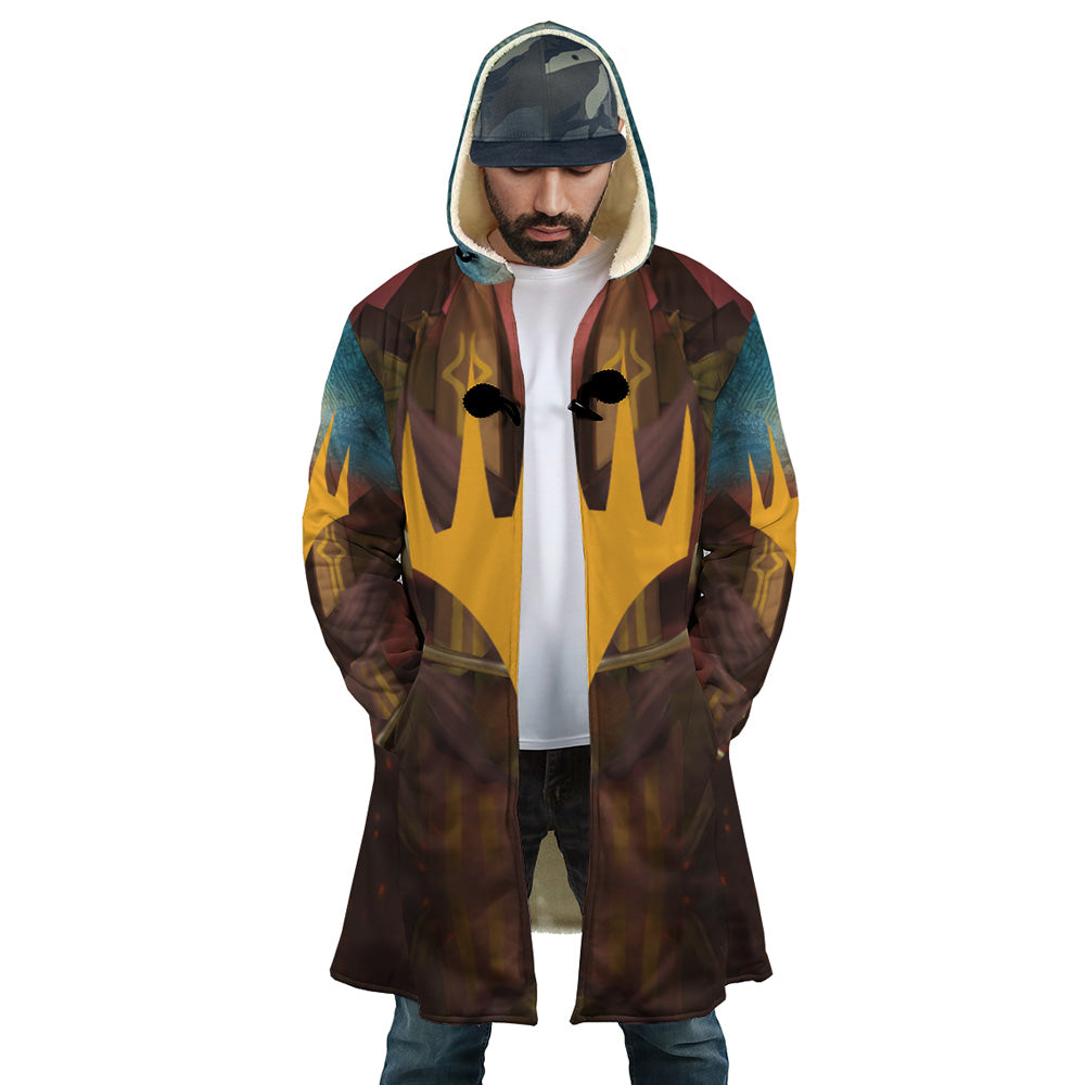 Trippy Elements of Magic the Gathering Hooded Cloak Coat - S