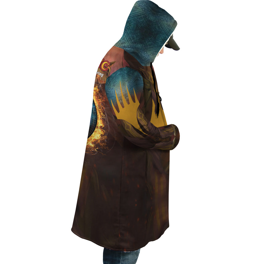 Trippy Elements of Magic the Gathering Hooded Cloak Coat - M