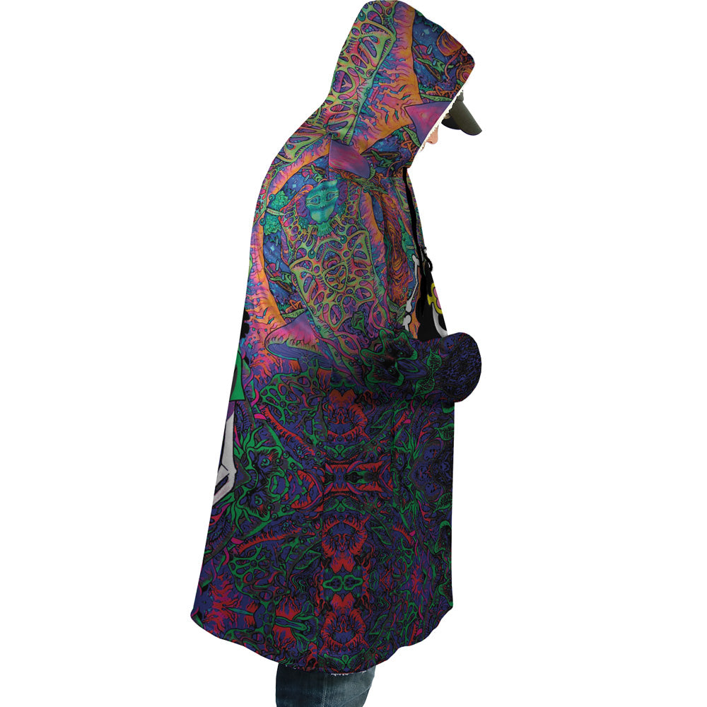 Trippy Hippie Trip Brook One Piece Hooded Cloak Coat - M