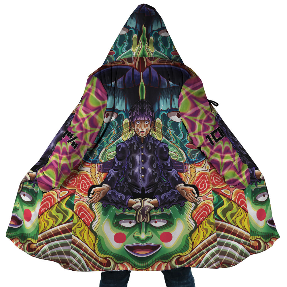 Trippy Meditating Shigeo Kageyama Mob Psycho 100 Hooded Cloak Coat - 5XL