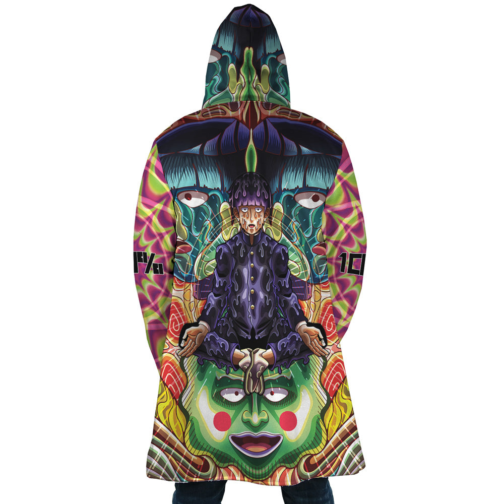 Trippy Meditating Shigeo Kageyama Mob Psycho 100 Hooded Cloak Coat - L
