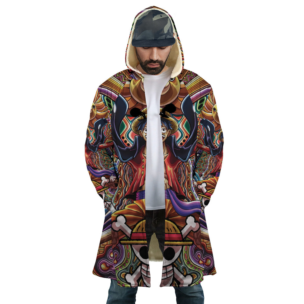 Trippy Monkey D. Luffy One Piece Hooded Cloak Coat - XL