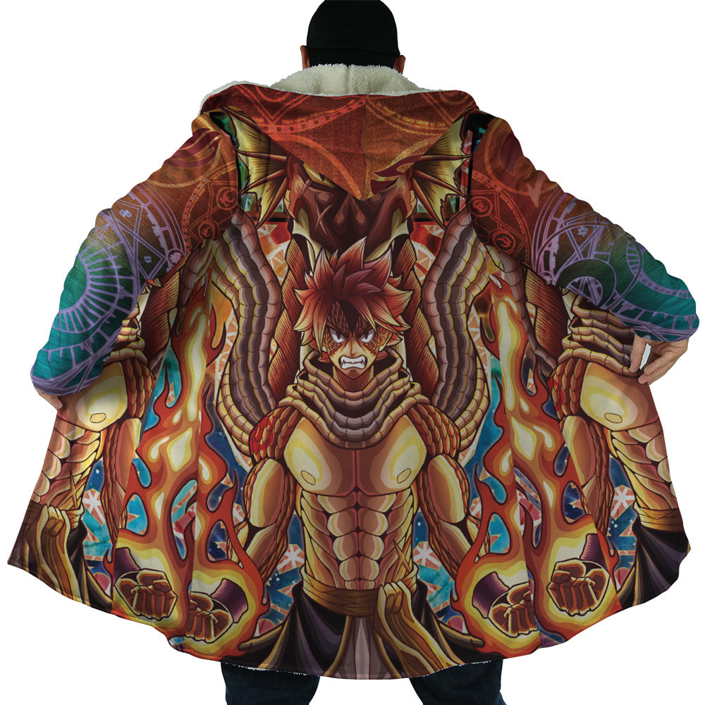 Trippy Natsu Dragneel x Igneel Fairy Tail Hooded Cloak Coat - S