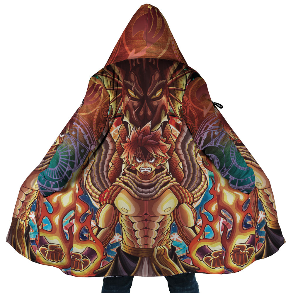 Trippy Natsu Dragneel x Igneel Fairy Tail Hooded Cloak Coat - 5XL