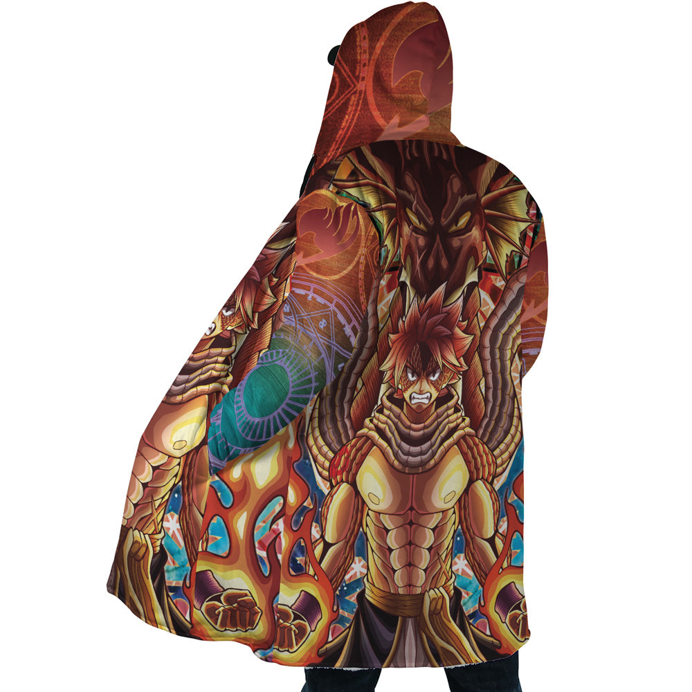 Trippy Natsu Dragneel x Igneel Fairy Tail Hooded Cloak Coat - M