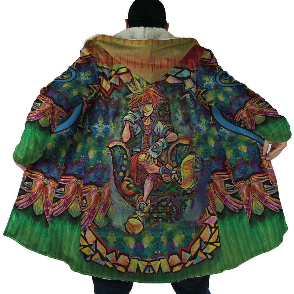 Trippy Sora Kingdom Hearts Hooded Cloak Coat - 2XL