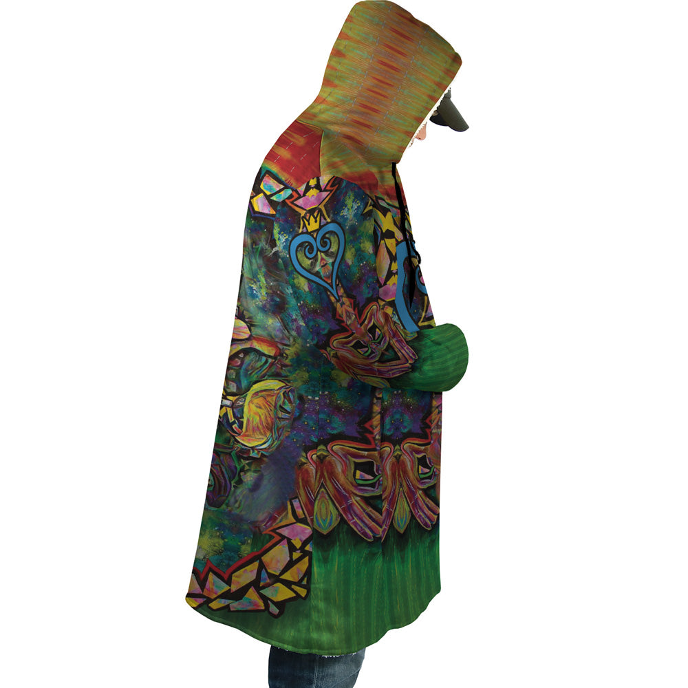 Trippy Sora Kingdom Hearts Hooded Cloak Coat - M