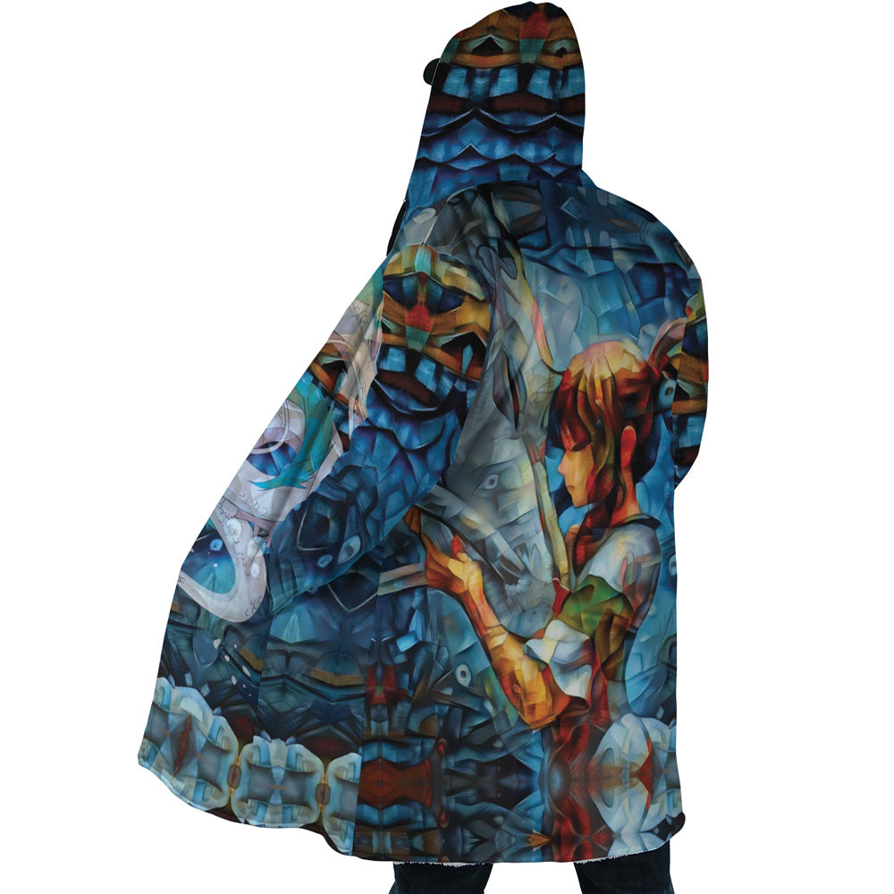 Trippy Spirited Away Studio Ghibli Hooded Cloak Coat - L