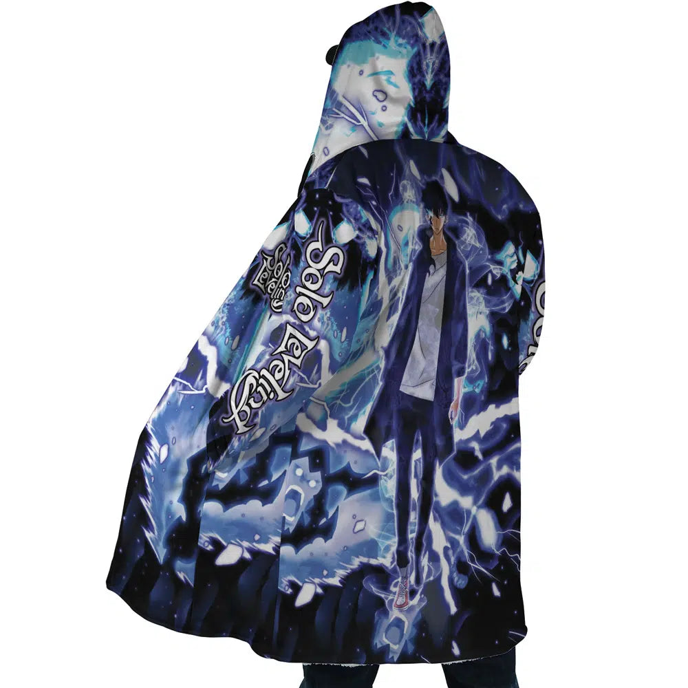 Trippy The Shadow Monarch Solo Leveling Hooded Cloak Coats - XL
