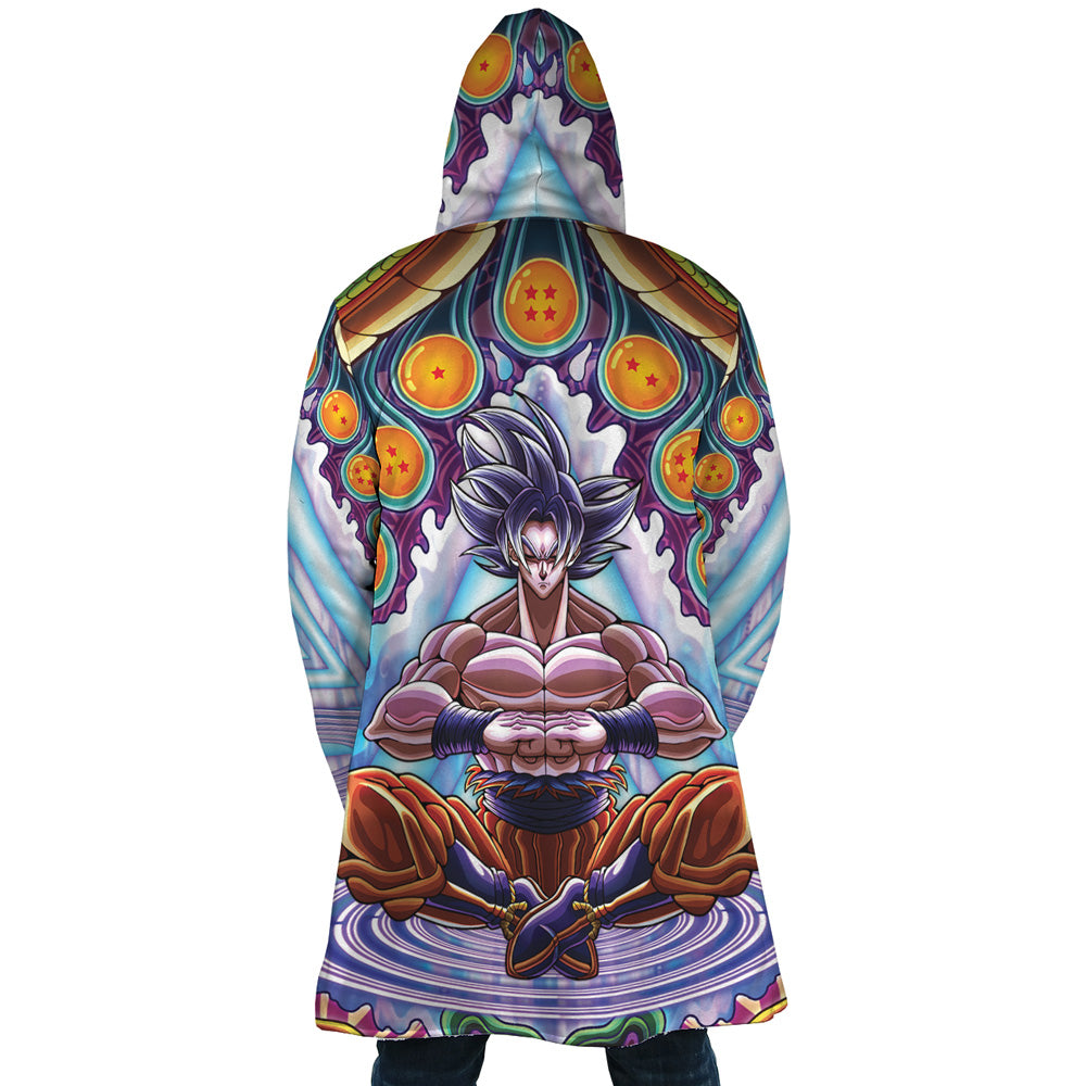 Trippy Ultra Instinct Goku Dragon Ball Super Hooded Cloak Coat - L