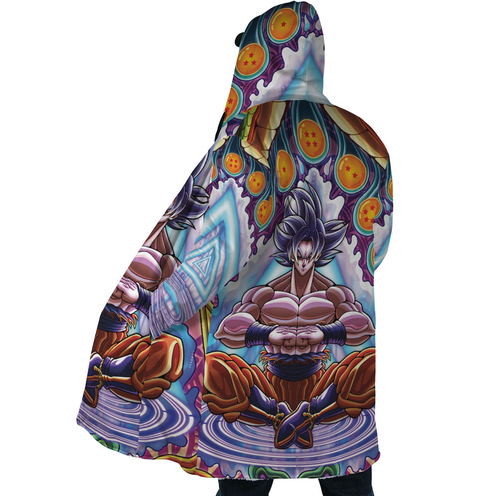 Trippy Ultra Instinct Goku Dragon Ball Super Hooded Cloak Coat - M