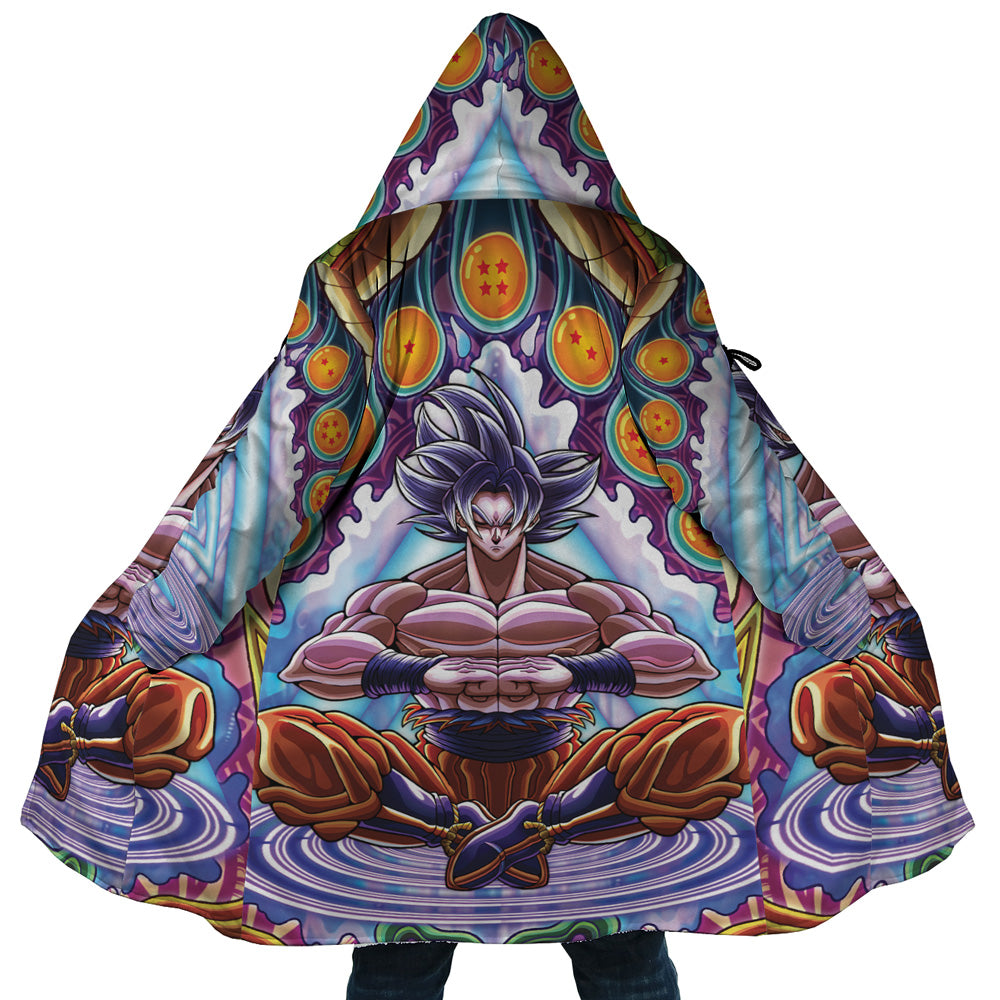 Trippy Ultra Instinct Goku Dragon Ball Super Hooded Cloak Coat - 5XL