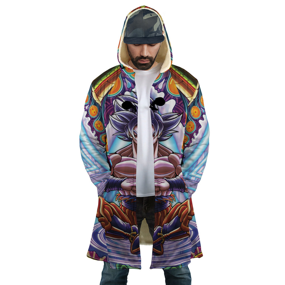 Trippy Ultra Instinct Goku Dragon Ball Super Hooded Cloak Coat - XL