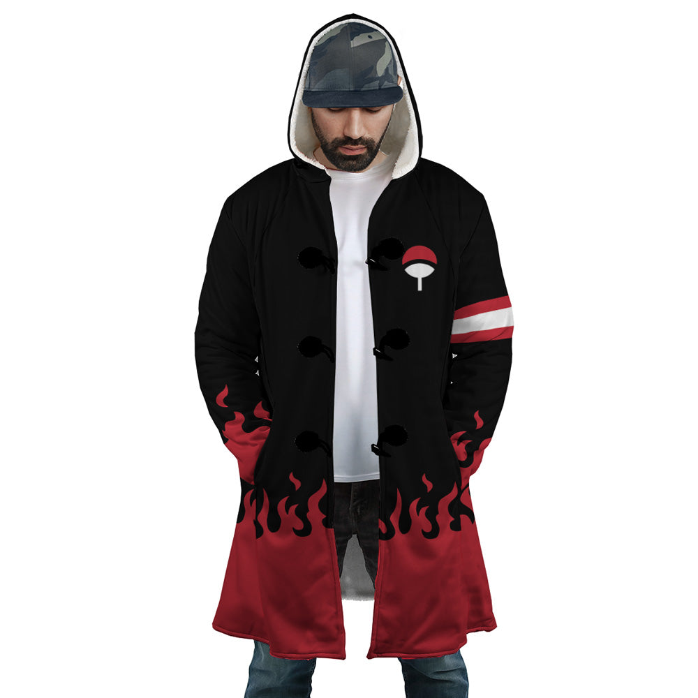 Uchiha Clan Naruto Hooded Cloak Coat - S