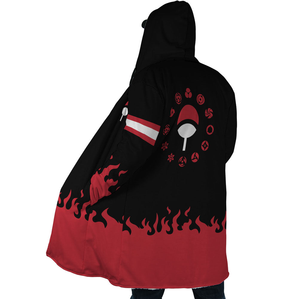 Uchiha Clan Naruto Hooded Cloak Coat - L