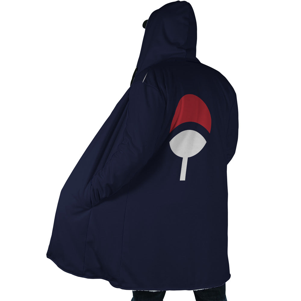 Uchiha Clan Sharingan Naruto Hooded Cloak Coat - L