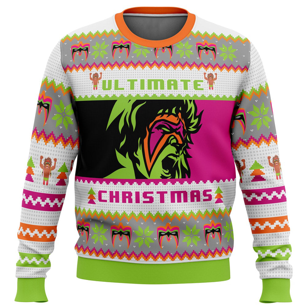Ultimate Warrior Christmas Pro Wrestling Ugly Christmas Sweater - 4XL