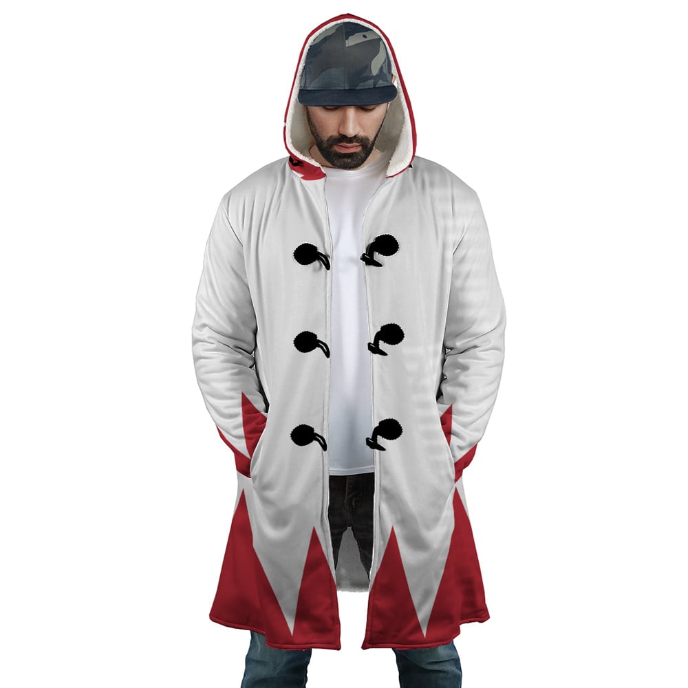 White Mage Fantasy Hooded Cloak Coat - M