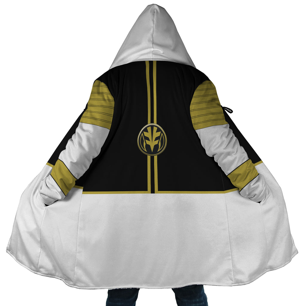 White Ranger Mighty Morphin Power Rangers Hooded Cloak Coat - 5XL